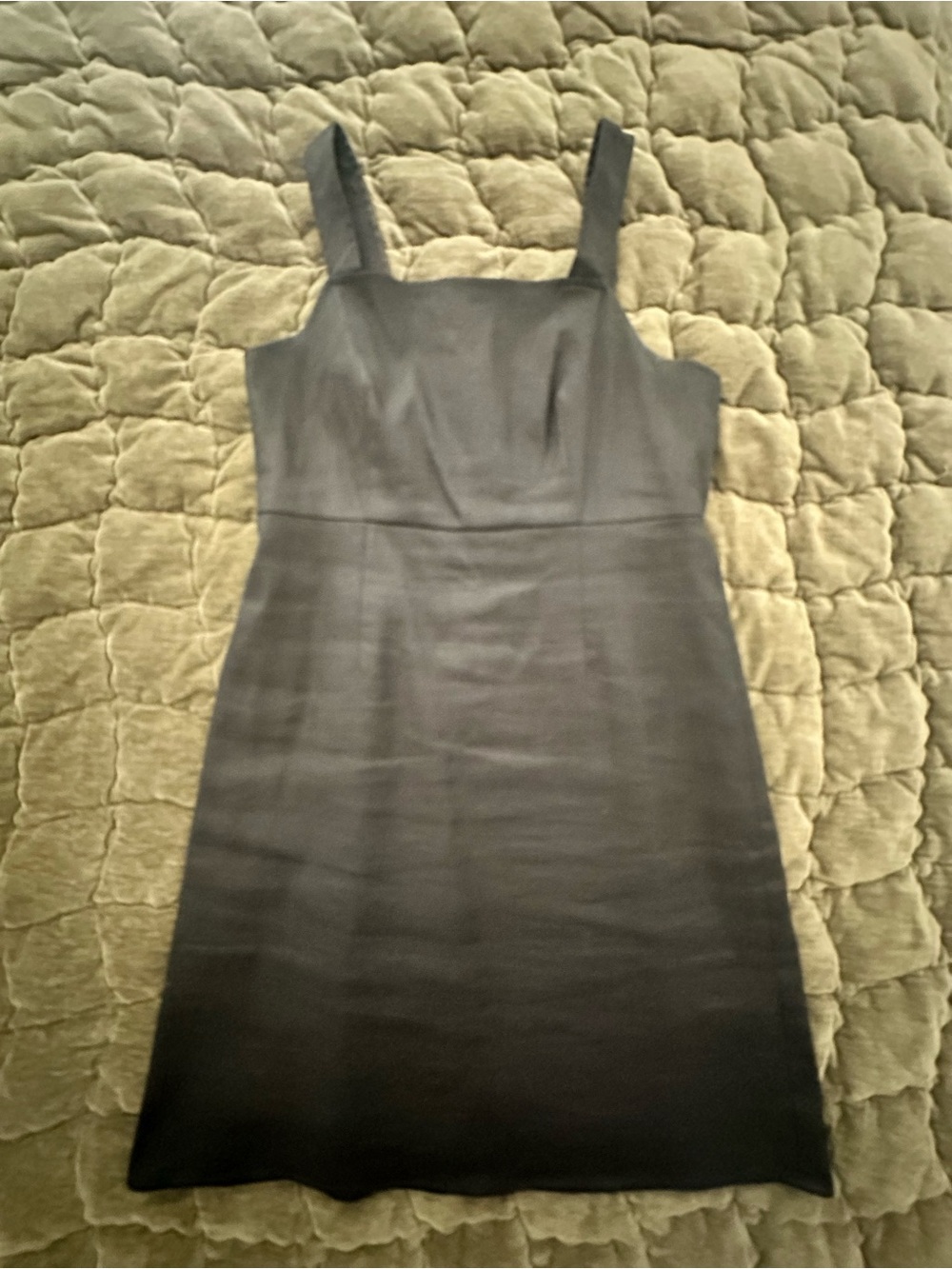 JCrew Classic Black Square-Neck Linen Blend Dress